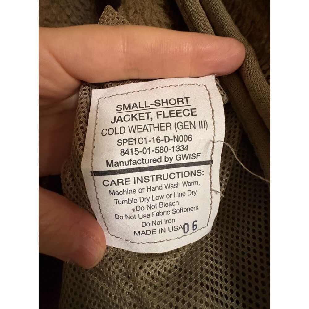 Authentic US Military Gen III Level 3 Polartec Fleece Jacket Coyote Tan Sm Short - Picture 6 of 7